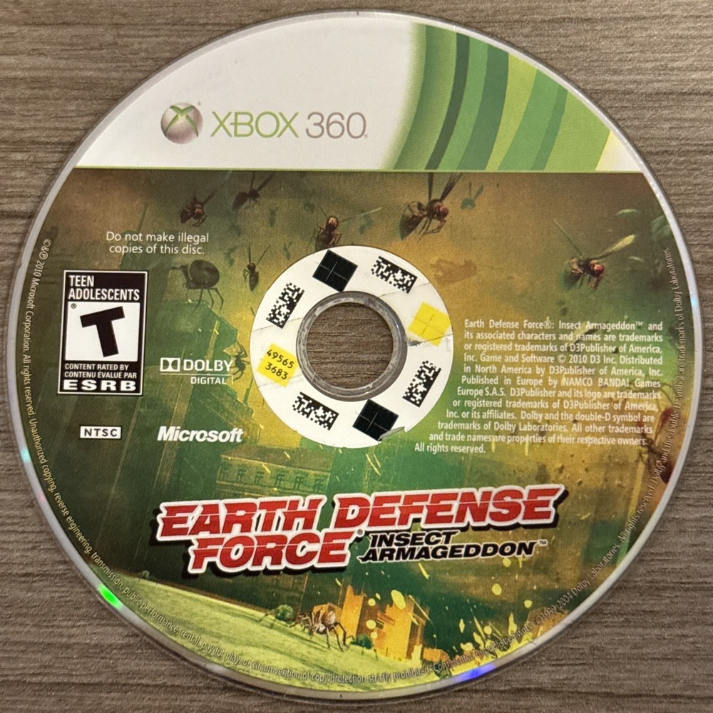Earth Defense Force: Insect Armageddon (Microsoft Xbox 360,‎ 2011) Disc Only